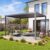 PRIMEYARD 3x4m Pergola in Perlgrau; mit Lamellendach in Perlgrau – (400107)