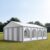 TOOLPORT 6x8m Partyzelt, PVC-Plane, grau-weiß, mit Bodenrahmen – (7696BL)