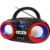 Tragbarer CD-Player mit LED-Discolichtern und FM-Radio in Schwarz-Rot