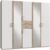 Kleiderschrank WIMEX „Diver Drehtürenschrank mit Spiegel, in der Breite: 225cm“, weiß (weiß, struktureichefb hell, griffe alu), B:225cm H:207cm T:58cm, Schränke, Kleiderschrank, Bestseller Schlafzimmerschrank wahlweise 3 Innenausstattungen