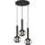 TRIO LEUCHTEN Pendelleuchte „Clayton“, schwarz (schwarz matt), 3, Ø 45cm H: 150cm, 1 Stk., Leuchten, Hängelampe höhenverstellbar bis 150cm, Glas rauchfarbig, exkl 3xE27, Pendelleuchte