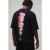 Herren Schwarzes Übergroßes T-Shirt Mit Blumen-Wirbelsäulen-Print   Black   Größe Large   BOOHOOMAN