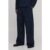 Herren Nadelstreifen-Bundfaltenhose Mit Weitem Bein In Schneiderqualität   Navy   Größe 34   BOOHOOMAN