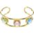 Armspange SWAROVSKI „Schmuck Geschenk Chroma Armreif“ Gr. M, gold (gelbgoldfarben, grün, pink, blau, grün, pink, blau), Armbänder, Damen, M, Metall, Armspange, mit Swarovski Kristall