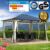Brast Alu Pavillon PREMIUM mit festem Dach 3x4m beige