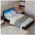 Juskys Polsterbett Paris 120 x 200 cm – Bett mit LED-Beleuchtung, Lattenrost & Kopfteil Schwarz