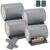 Juskys PVC Sichtschutzstreifen Doppelstabmatten Zaun 4er Set á 35m x 19cm – Zaunfolie – hellgrau