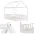Juskys Kinderbett Marli 90 x 200 cm mit Rausfallschutz, Lattenrost & Dach – Holz Hausbett Weiß