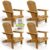 Juskys® Garten Liegestuhl Korfu 4er Set – aus Akazienholz, klappbar, 85x69x94 cm, natur, geölt, Gartenstuhl, Sonnenliege
