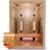 ARTSAUNA® Infrarotkabine Aarhus140 Natur – Premium Hemlock-Holz, 5 Dual Vollspektrumstrahler mit Dimmer & Flächenstrahler, LED Farblicht, 140x120x190 cm