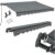 Juskys Markise 400 x 300 cm für Terrasse & Balkon – mit Kurbel & Halterung – Gelenkarmmarkise Grau