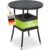 Juskys Polyrattan Gartentisch Yoro rund – wetterfest Outdoor Beistelltisch Ø 60 cm – Schwarz