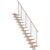 Dolle Mittelholmtreppe Frankfurt Gerade Eiche weiß, geölt 75 cm breit für Geschosshöhen 259 – 301 cm UK Metall Weiß inkl. einseitigem Designgeländer