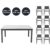HOME DELUXE Garten-Sitzgruppe ausziehbar CASA MADERA – 160/240 x 100 cm 8 Stühle