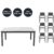 HOME DELUXE Garten-Sitzgruppe ausziehbar CASA MADERA – 160/240 x 100 cm 6 Stühle
