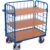 Variofit Dreiwandwagen, niedrig und vergittert mit 3 Etagen 850x500mm Enzianblau RAL 5016