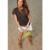 Stradivarius B06 Basic-T-Shirt mit überschnittenen Schultern  Braun L