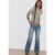 Stradivarius Jeans-Schlaghose mit gekreuztem Bund  MITTELBLAUER DENIM-WASHED-LOOK 36