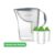 PearlCo GmbH Wasserfilter Standard (2,4l) inkl. 3 Filterkartuschen grau