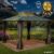 Brast Alu Pavillon PAGODE 3,5×3,5m dunkelgrau mit Moskitonetz und LED-Beleuchtung