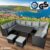 Brast Polyrattan Garten Sitzgruppe FAMILY schwarz/grau