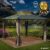 Brast Alu Pavillon PAGODE 3,5×3,5m hellgrau mit Moskitonetz & LED-Beleuchtung