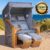 Brast Strandkorb OCEAN VIEW Prestige anthrazit / weiß gestreift