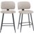 Miliboo Barhocker aus taupefarbenem Samtstoff und schwarzem Metall H70 cm (2er-Set) ATRIUM