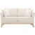 Miliboo Skandinavisches 2-Sitzer-Sofa mit abnehmbarem Bezug in Weiß mit Bouclé-Wolleffekt und Holzfüßen OSLO