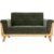Miliboo Skandinavisches 2-Sitzer-Sofa aus khakifarbenem Samteffekt und hellem Holz FJORD