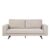 Miliboo Designer-Sofa mit 3 Sitzen aus Beige Chenille-Stoff und schwarzem Metall LENNON