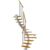 Dolle Mittelholmtreppe Frankfurt 1/2 gewendelt Eiche, geölt 65 cm breit für GH 222 – 258 cm UK Metall Perlgrau mit Geländer