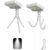 INF Weiße Octopus Solarleuchte: Bewegungssensor Outdoor Clip Lampe mit Dual-Ladefunktion